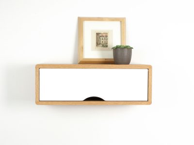 Antero Minimalist Hardwood Floating Shelf, Mid-Century Modern Wall Cabinet