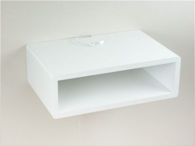 slim white floating nightstand minimalist design