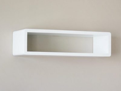 Whyte Slim Modern White Floating Shelf, Decorative Shelf, Cube Shelf