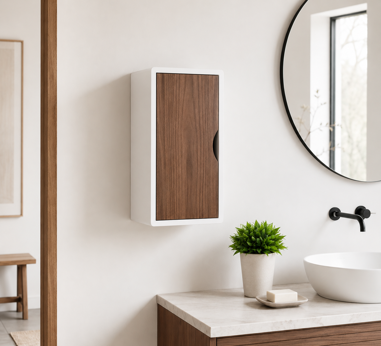 Denali Small Wall Storage Cabinet, Modern Wall Mounted Cabinet