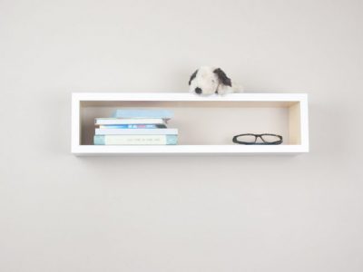 White and Natural Floating Shelf