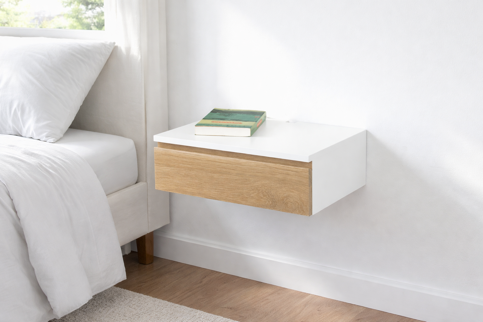 white oak nightstand