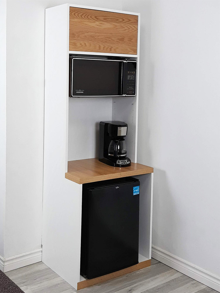 Modern Dorm Mini Refrigerator Microwave Cabinet