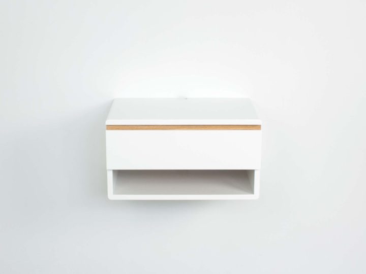 Blanca Floating Nightstand Drawer Shelf – One Drawer One Open Shelf