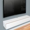 white floating TV stand