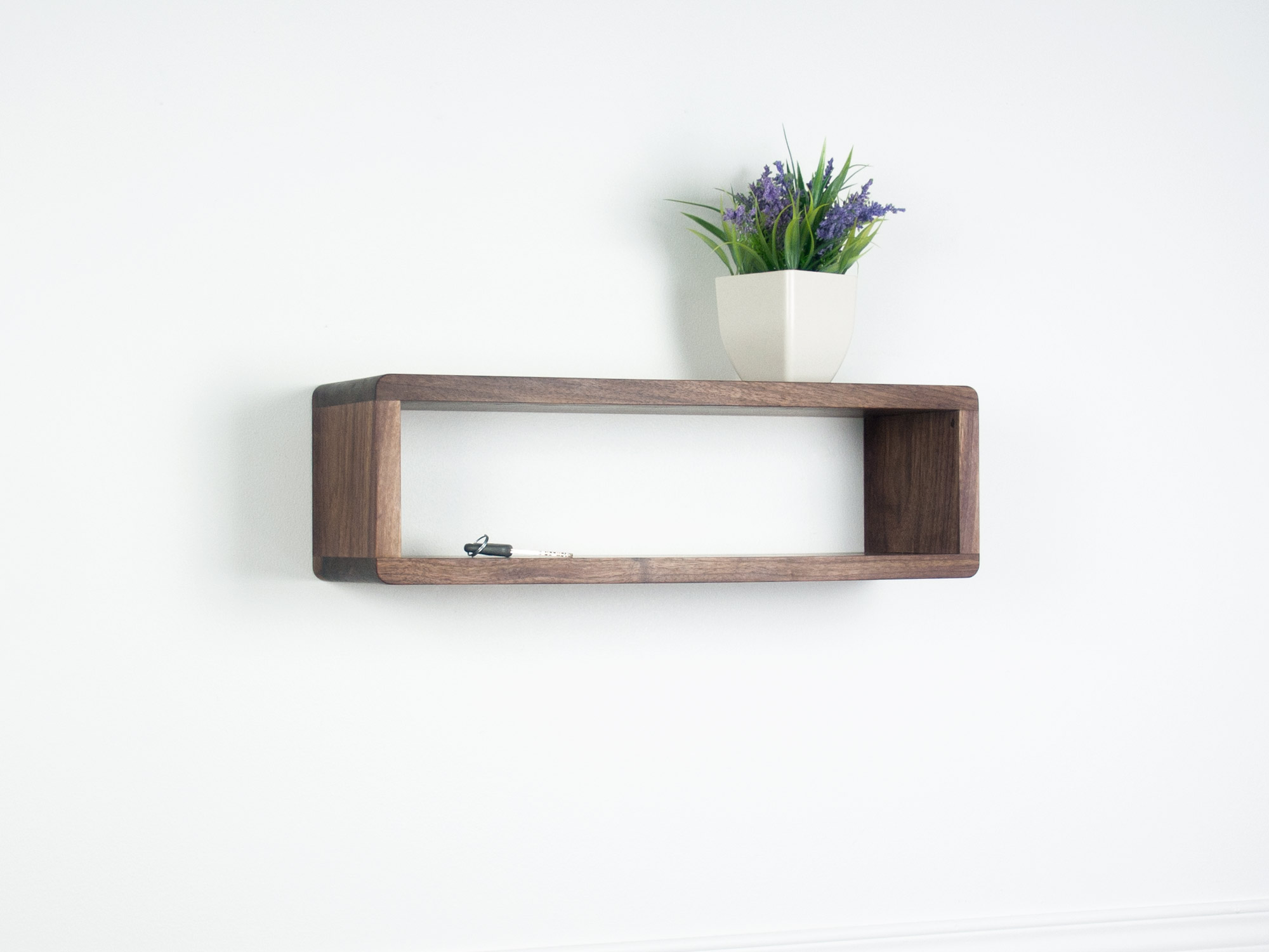 Simple Beautiful Floating Wood Cube Wall Mount Shelf, Floating Box Storage