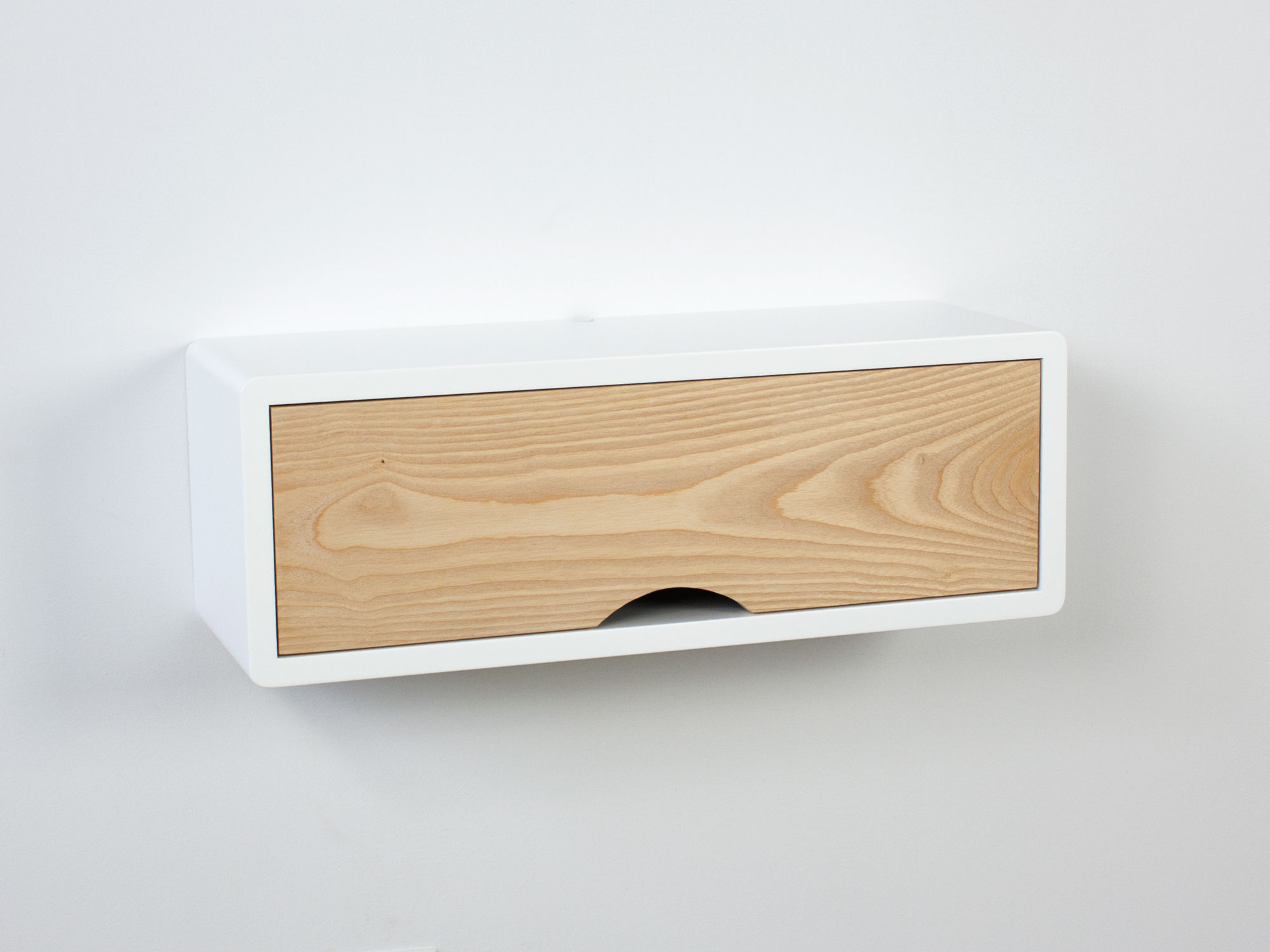Mid Century Modern Small Floating Wall Cabinet, Bathroom Floating Shelf