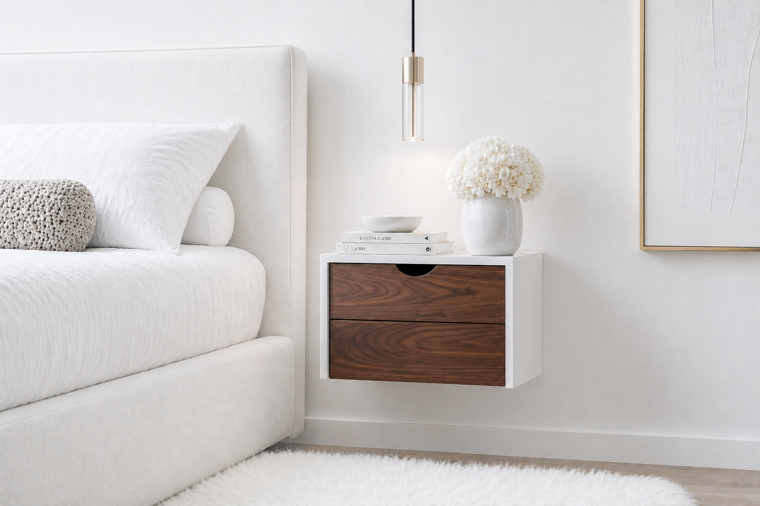 Floating Nightstand, Modern Danish Floating Nightstand | Aren