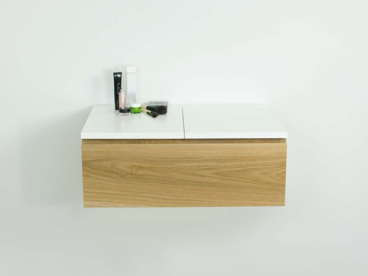 White Oak Floating Make-up Vanity
