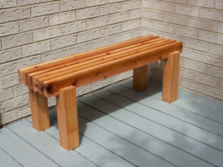 Cedar Slat Bench with 4×4 Legs