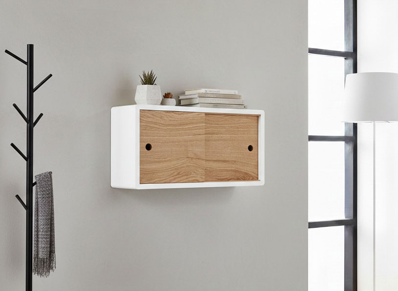 Wall Mounted Cabinet with Sliding Doors