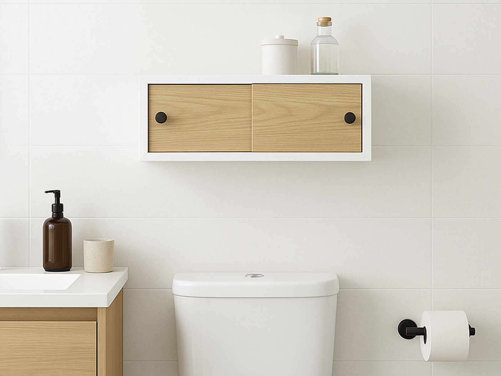 Modern Sliding Door Floating Shelf