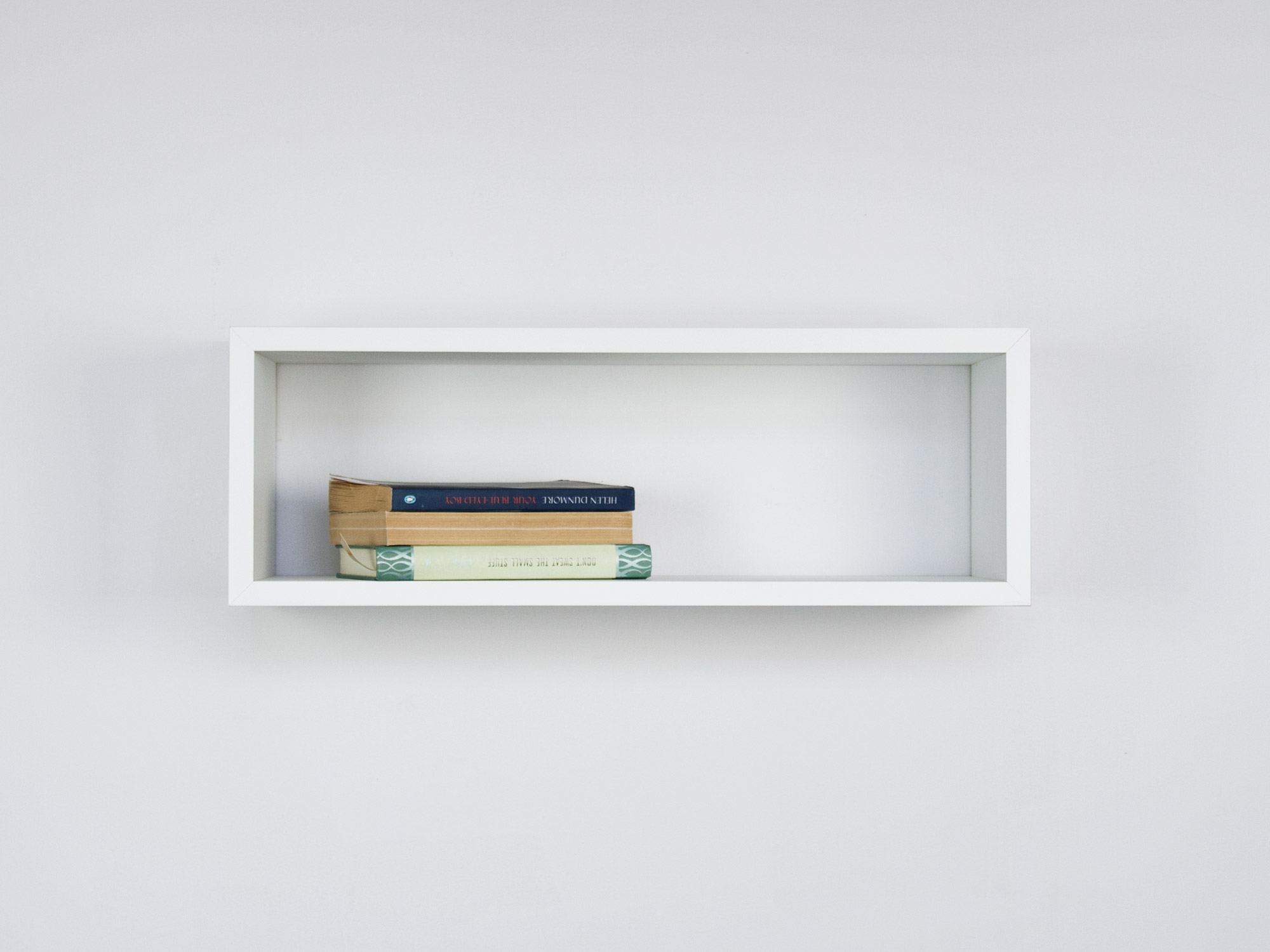 Sleek Minimalist White Floating Shelf, Simple White Box shelf, Wall Mount Storage Box, Floating Organizer