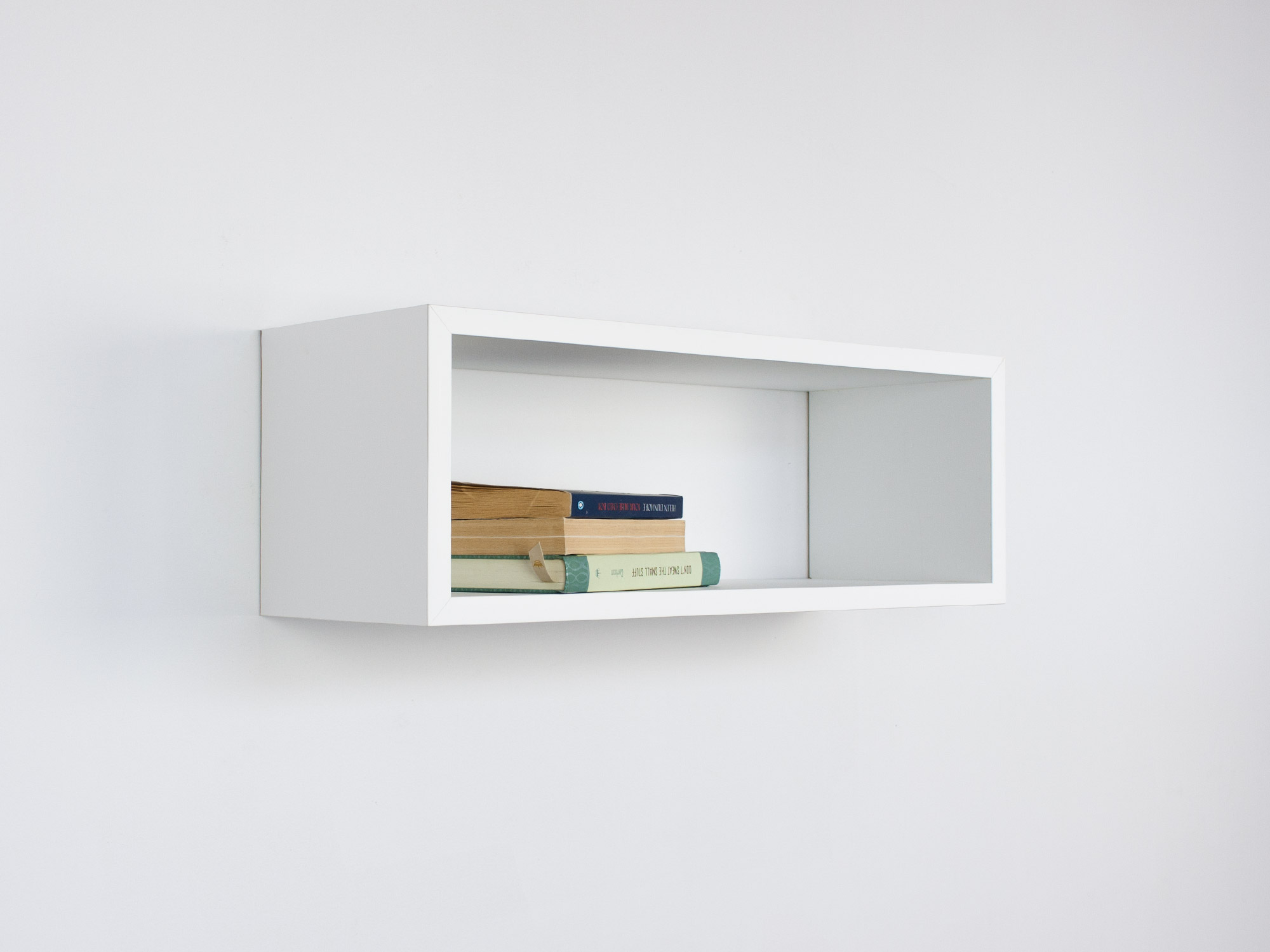 Sleek Minimalist White Floating Shelf, Simple White Box shelf, Wall Mount Storage Box, Floating Organizer
